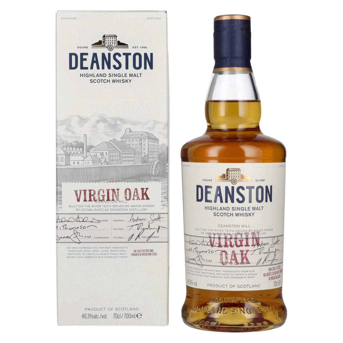 Deanston VIRGIN OAK Highland Single Malt 46.3% Vol. 0.7l in gift box