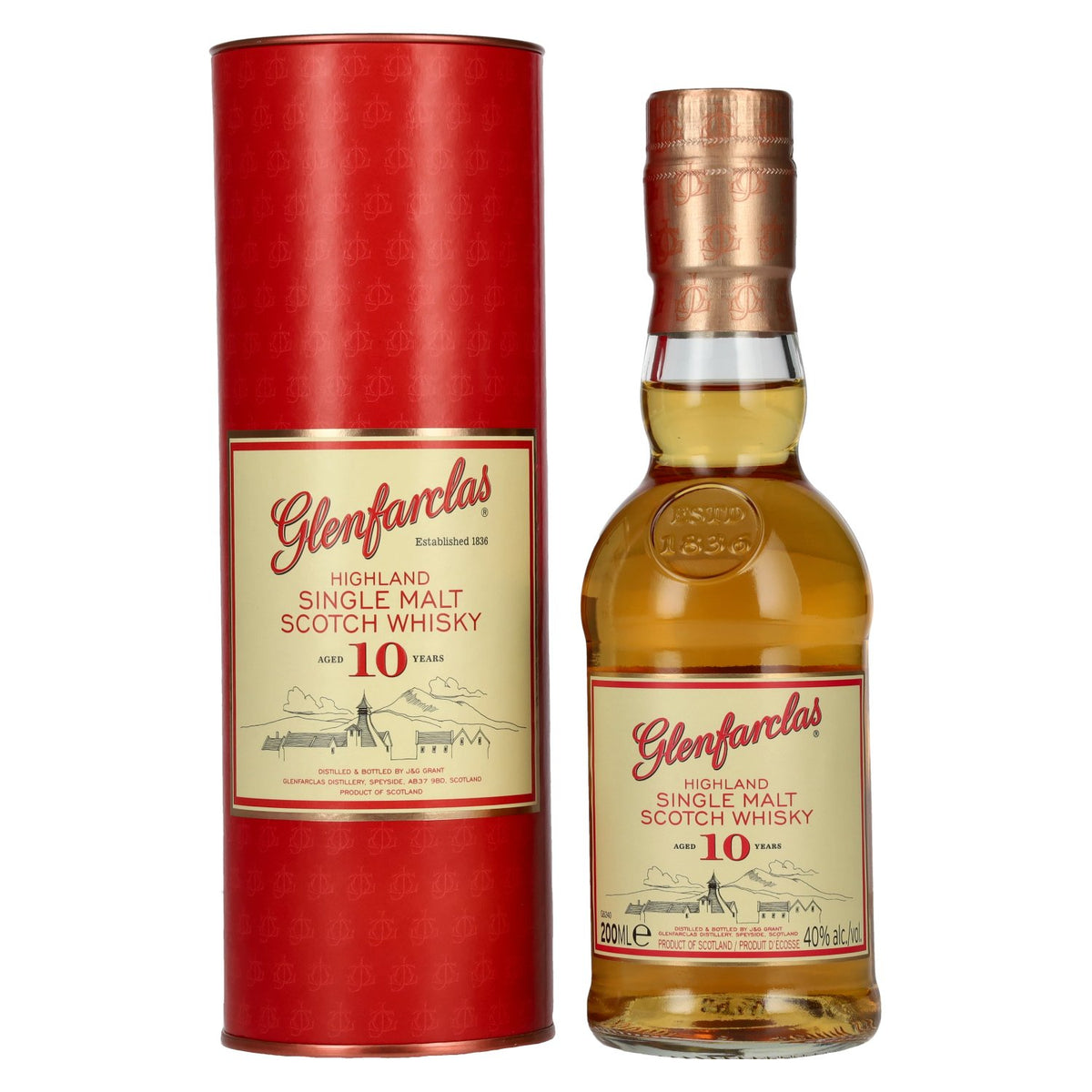 Glenfarclas 10 Years Old Highland Single Malt Scotch Whisky 40% Vol. 0,2l in Geschenkbox