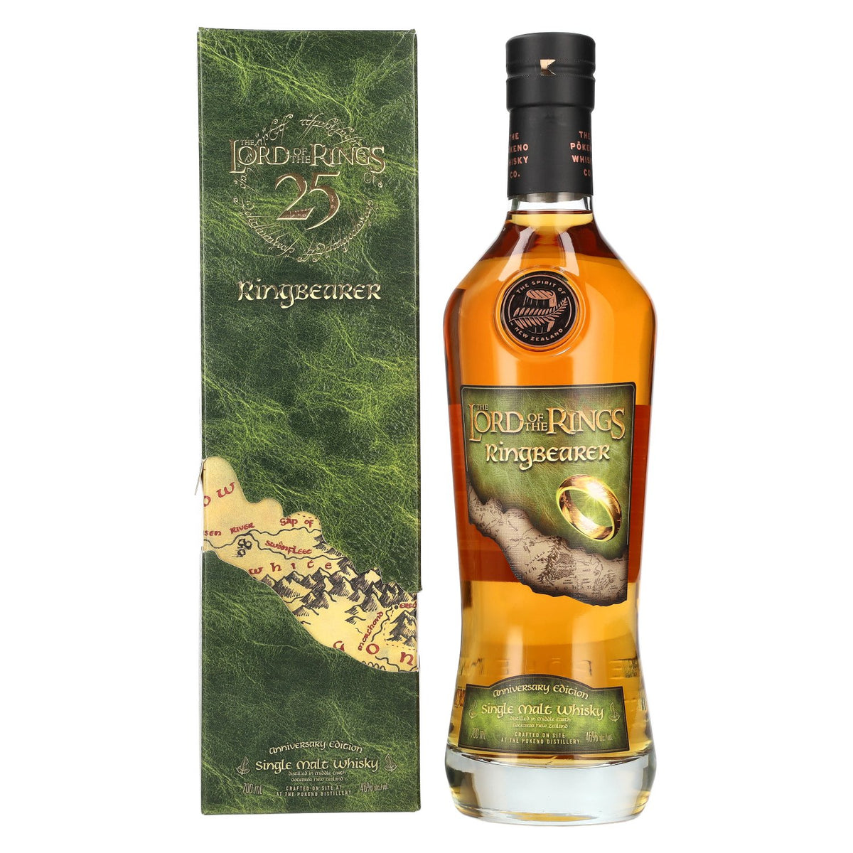 Pōkeno Ringbearer Lord of the Rings 25th Anniversary Edition New Zealand Whisky 46% ABV 0.7l in a gift box