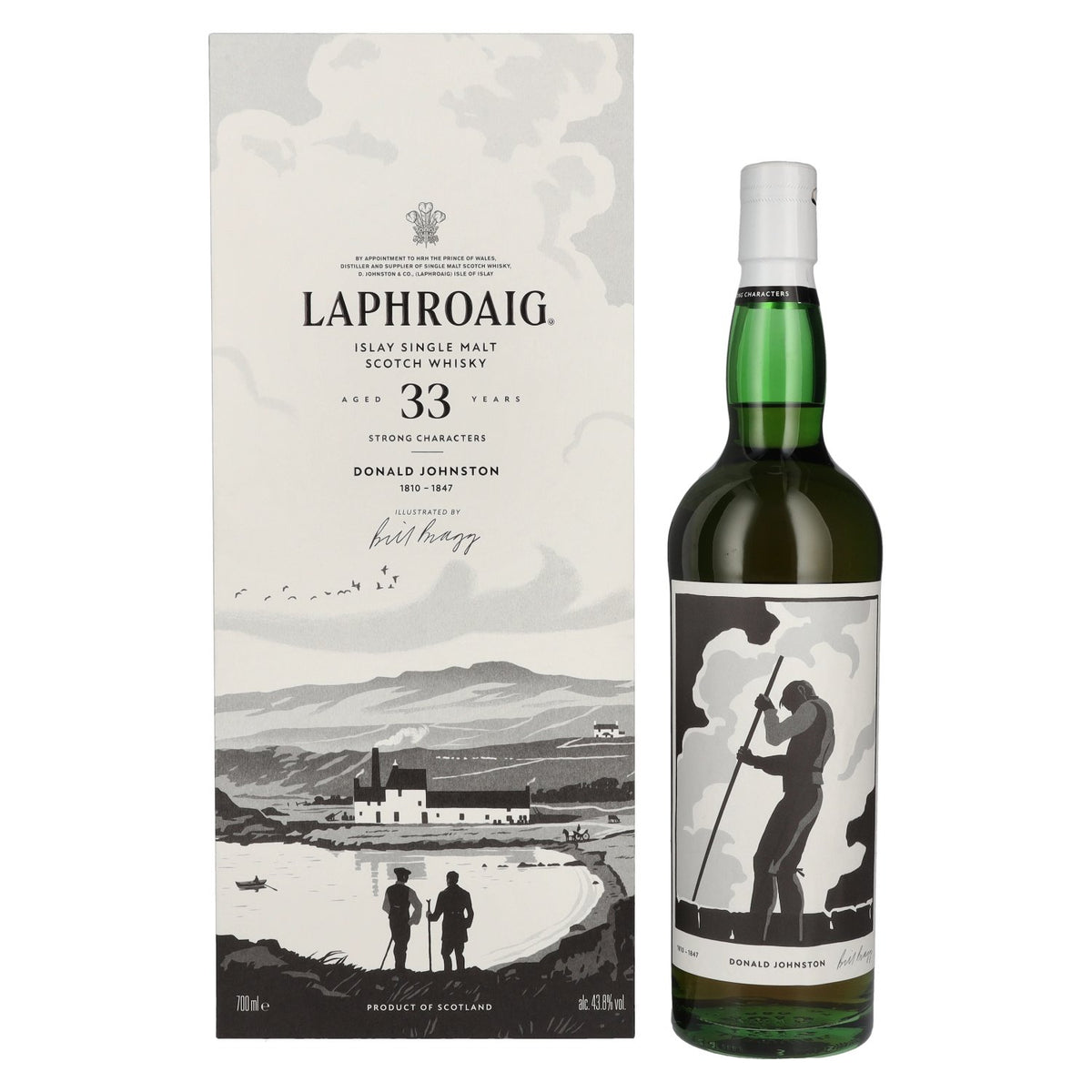 Laphroaig 33 Years Old Strong Characters DONALD JOHNSTON Islay Single Malt 43.8% Vol. 0.7l in Gift Box