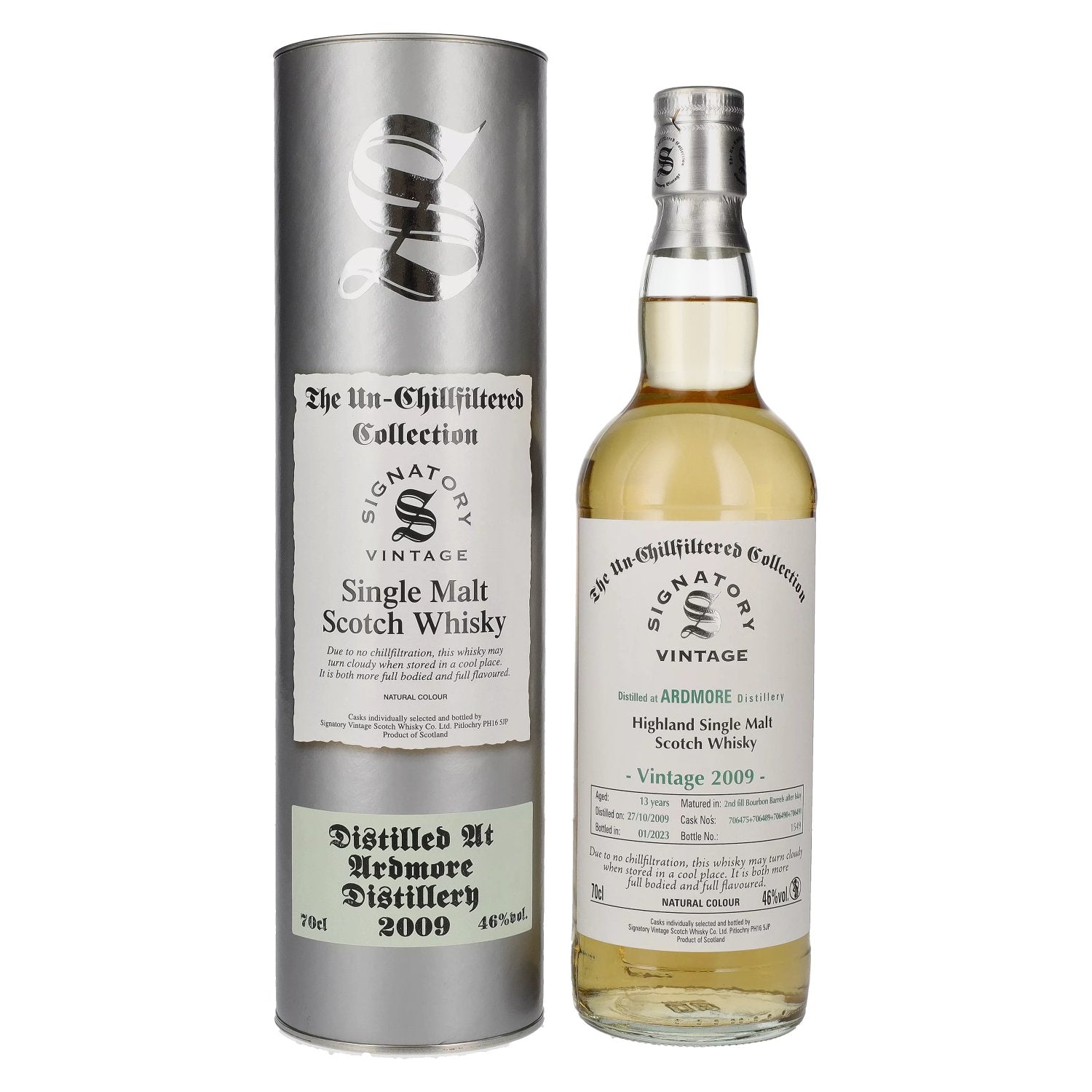 Signatory Vintage ARDMORE 13 Years Old The Un-Chillfiltered 2009 46% Vol. 0.7L in Gift Box