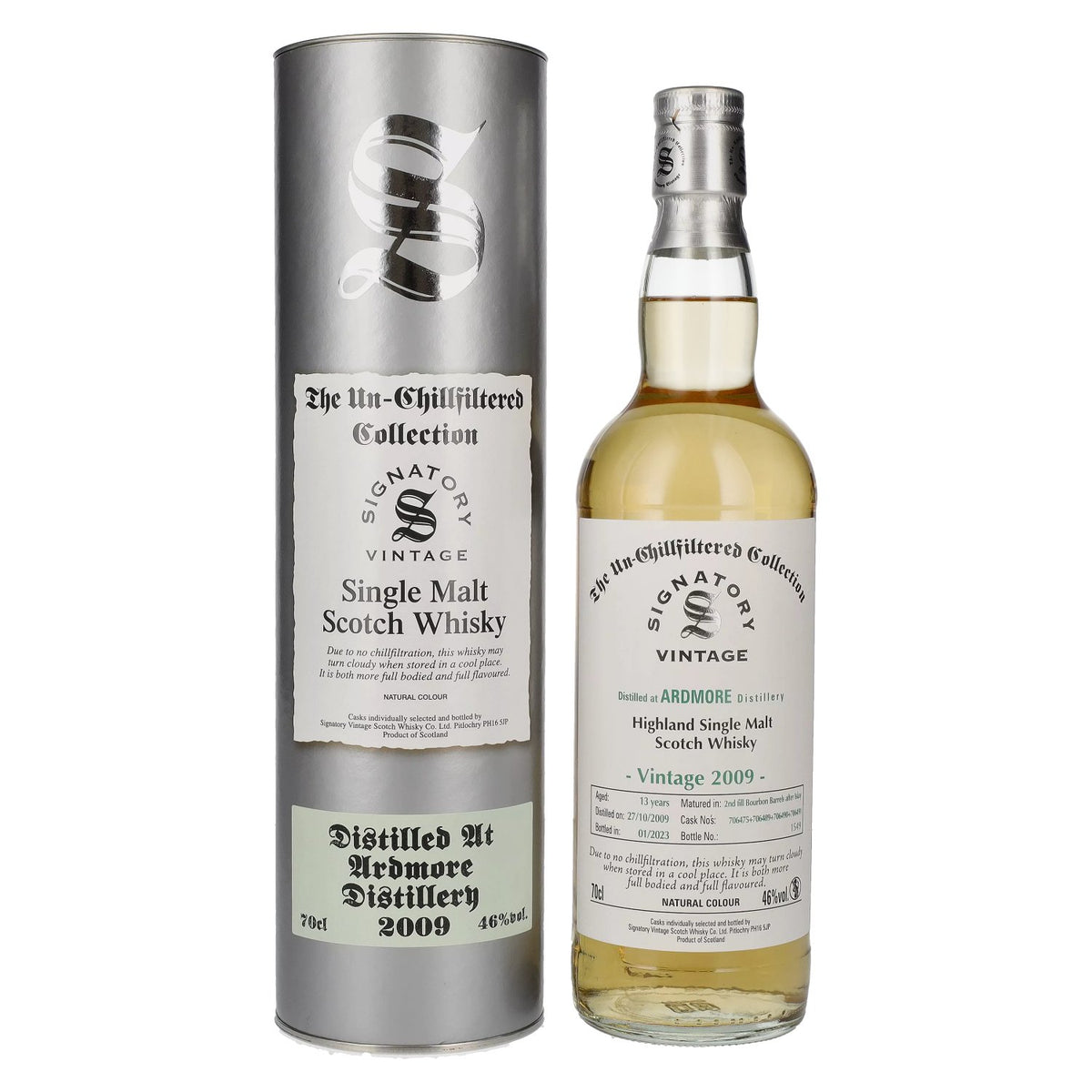 Signatory Vintage ARDMORE 13 Years Old The Un-Chillfiltered 2009 46% Vol. 0.7L in Gift Box