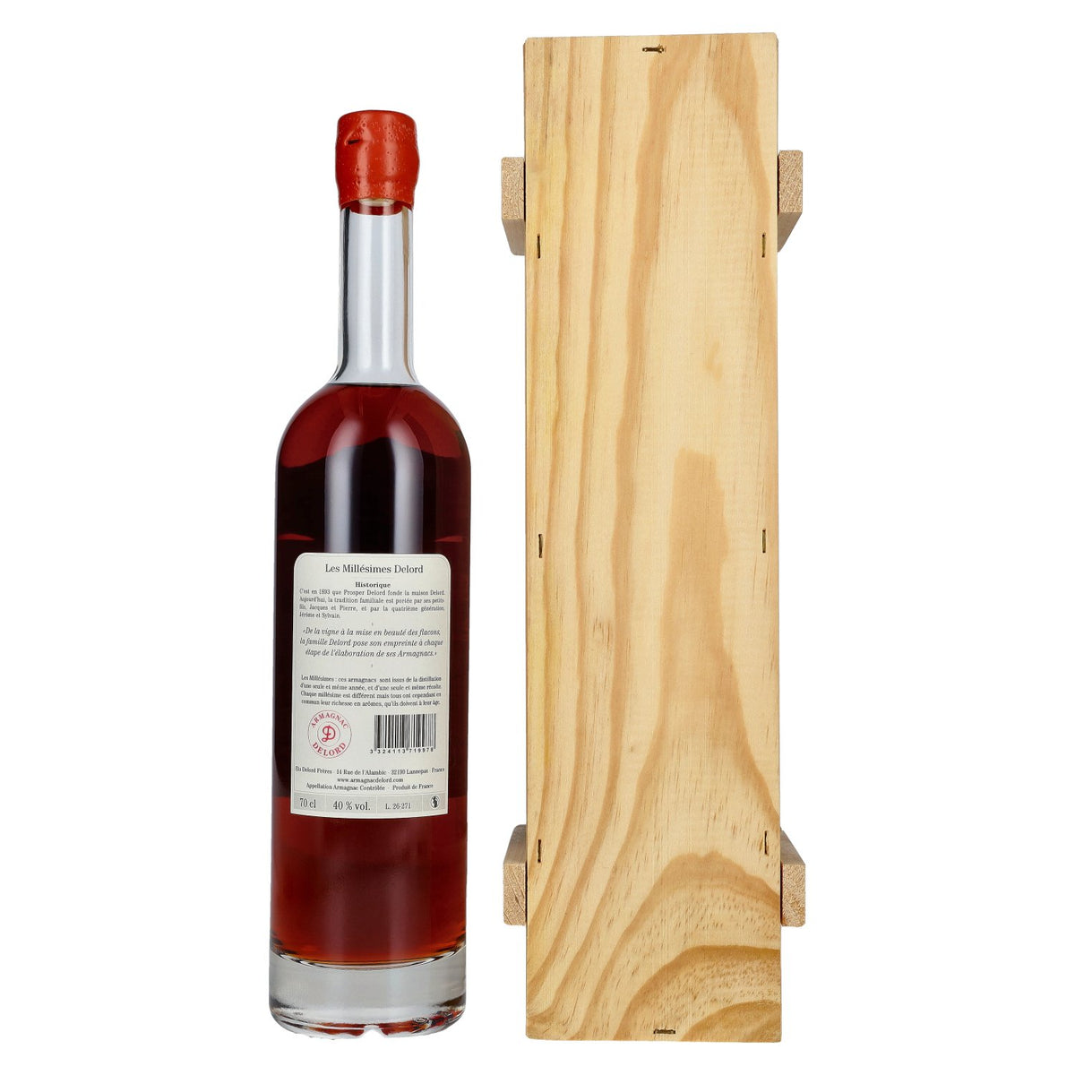 Armagnac Delord Vintage, 1997 Harvest, 40% vol., 0.7 l, in a wooden box