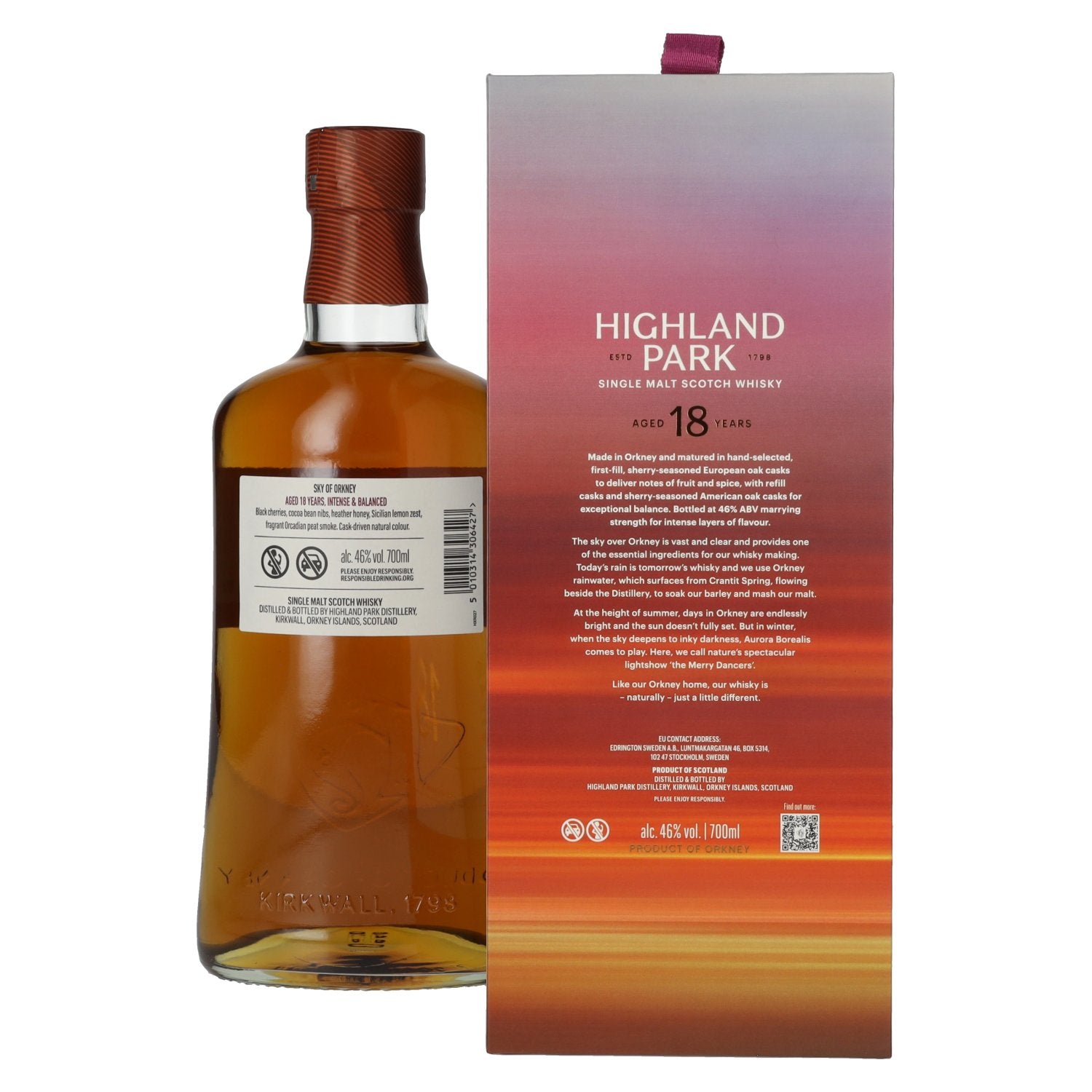 Highland Park 18 Years Old SKY OF ORKNEY Single Malt Scotch Whisky 46% Vol. 0.7l in Gift Box