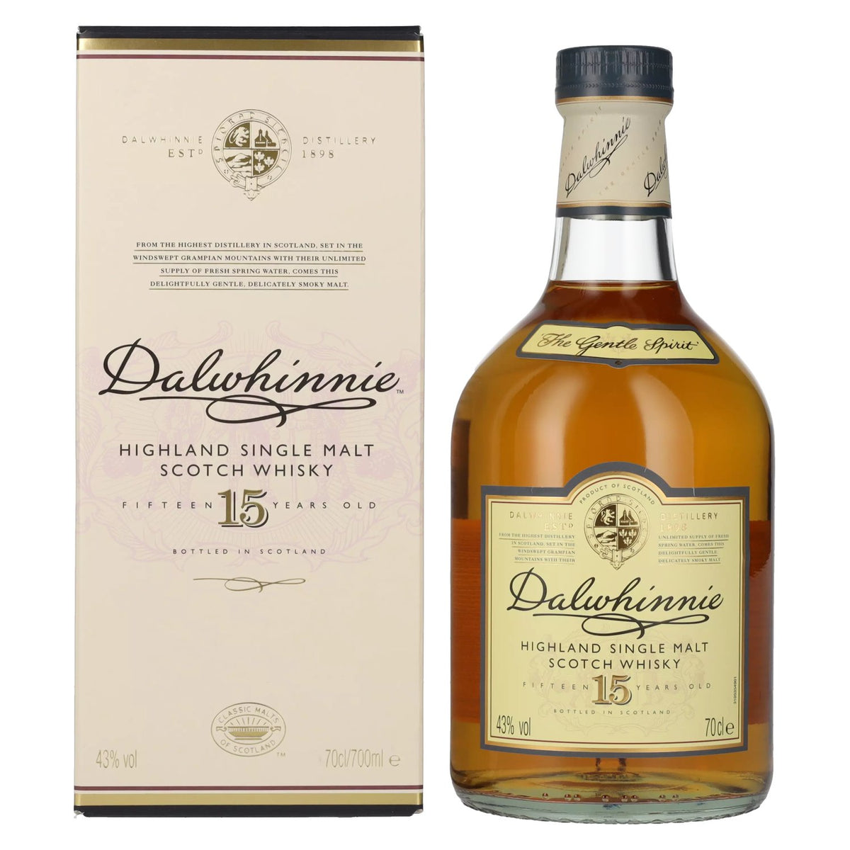 Dalwhinnie 15 Years Old Highland Single Malt Scotch Whisky 43% Vol. 0.7l in gift box
