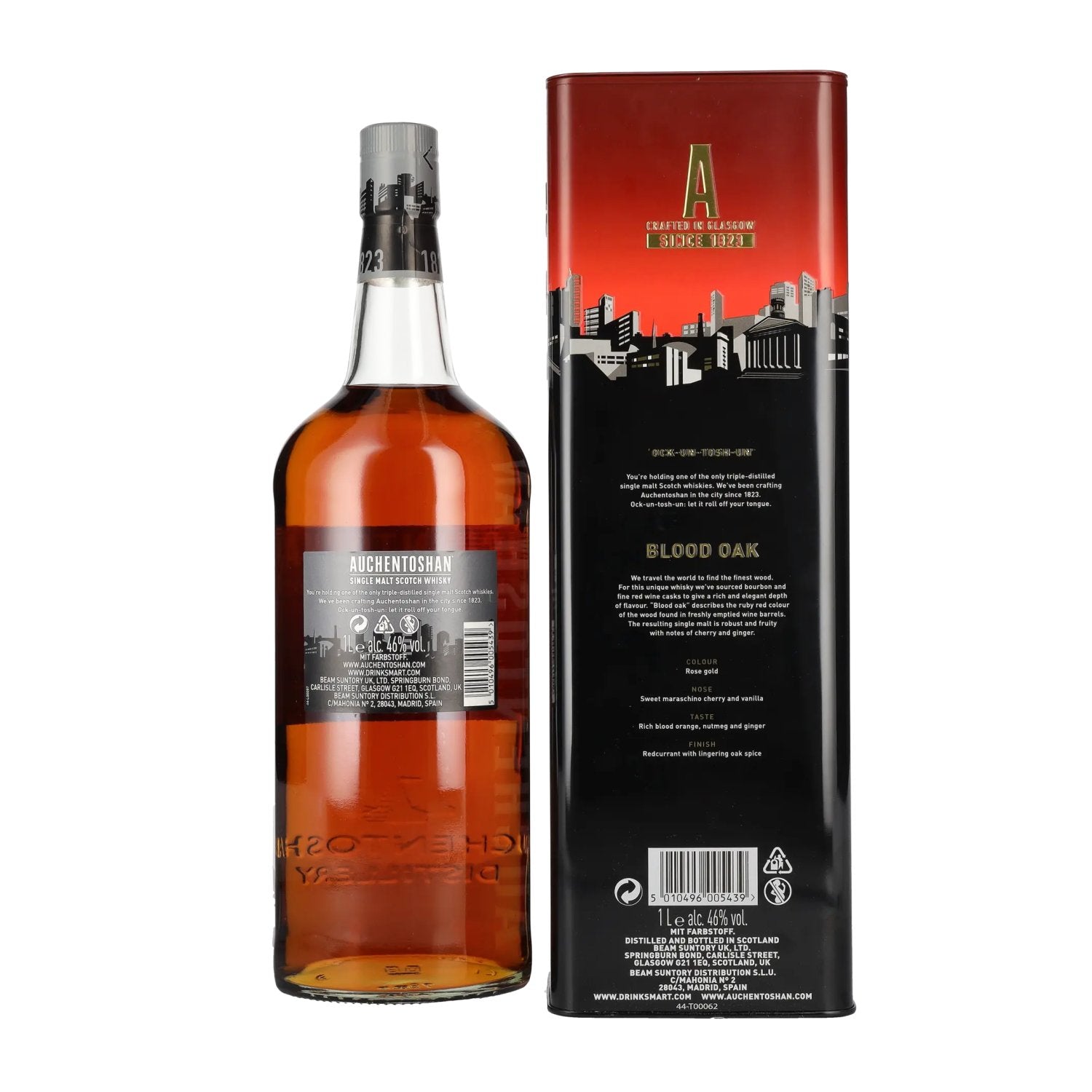 Auchentoshan BLOOD OAK Single Malt Scotch Whisky 46% Vol. 1l in Tinbox