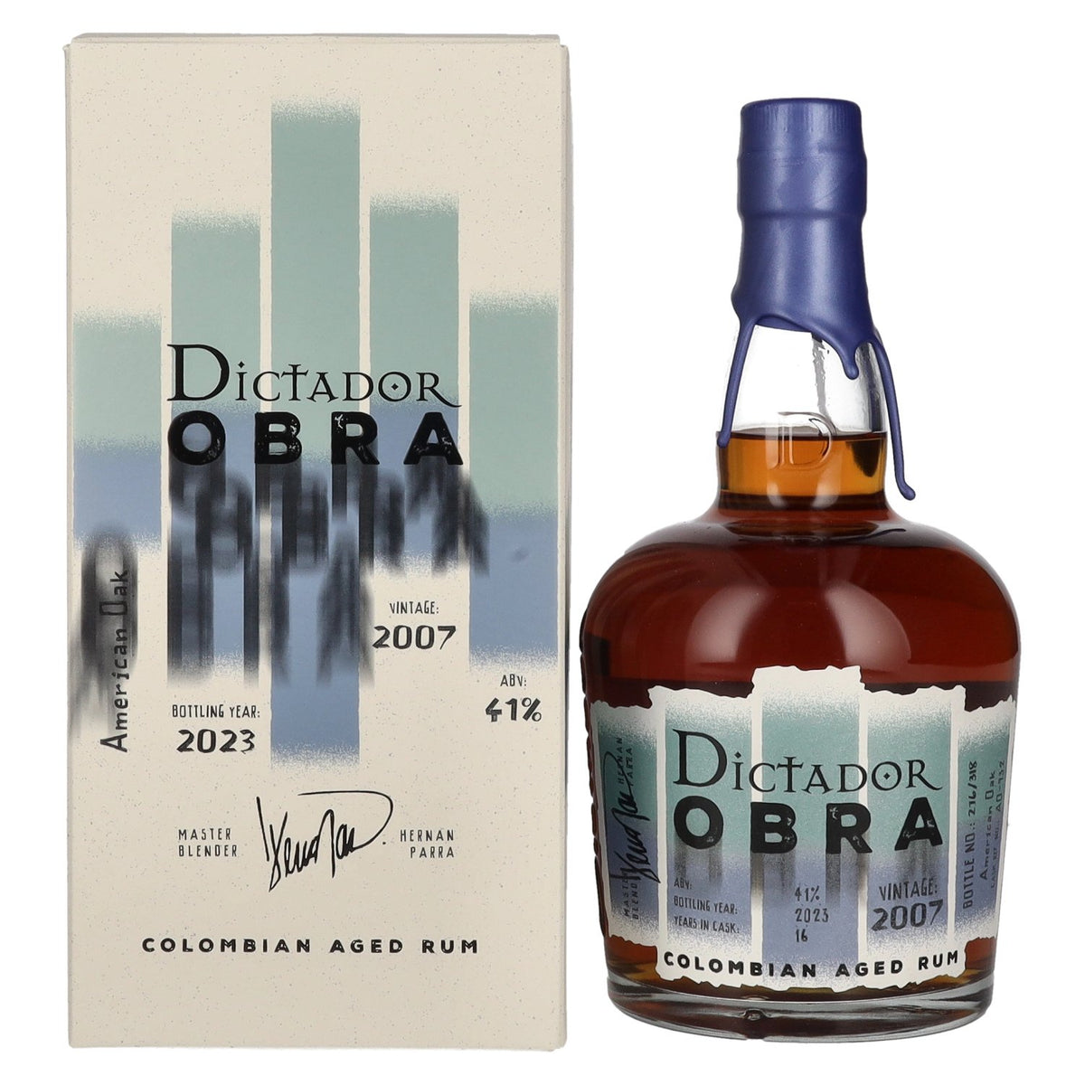 Dictador OBRA VINTAGE 16 Years Old AMERICAN OAK CASK Rum 2007 41% Vol. 0,7l in Geschenkbox
