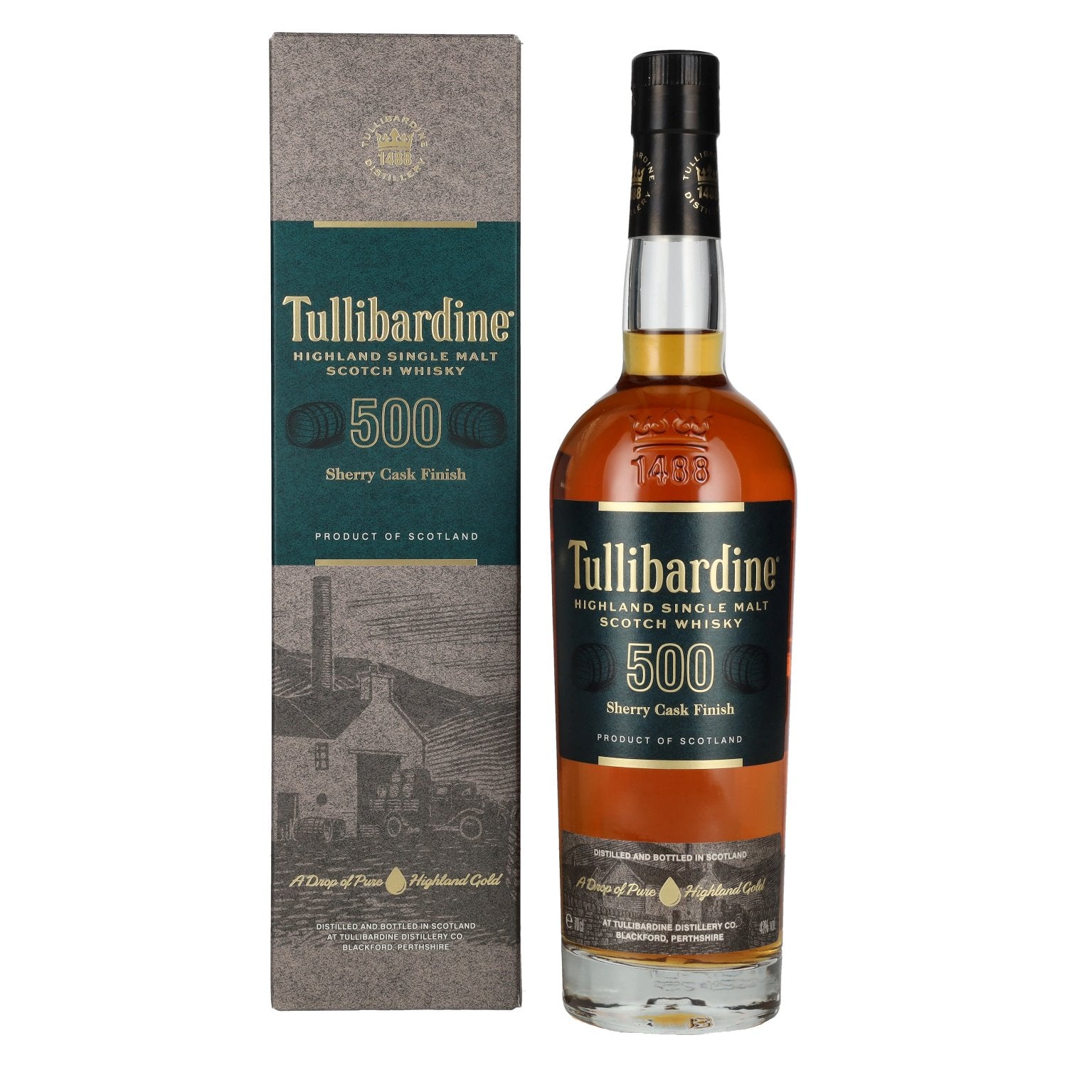 Tullibardine 500 Sherry Finish Highland Single Malt Scotch Whisky 43% Vol. 0,7l in Geschenkbox