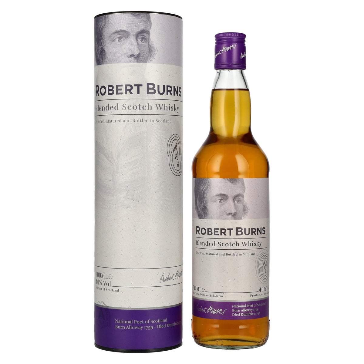 Arran ROBERT BURNS Blended Scotch Whisky 40% Vol. 0.7L in Gift Box