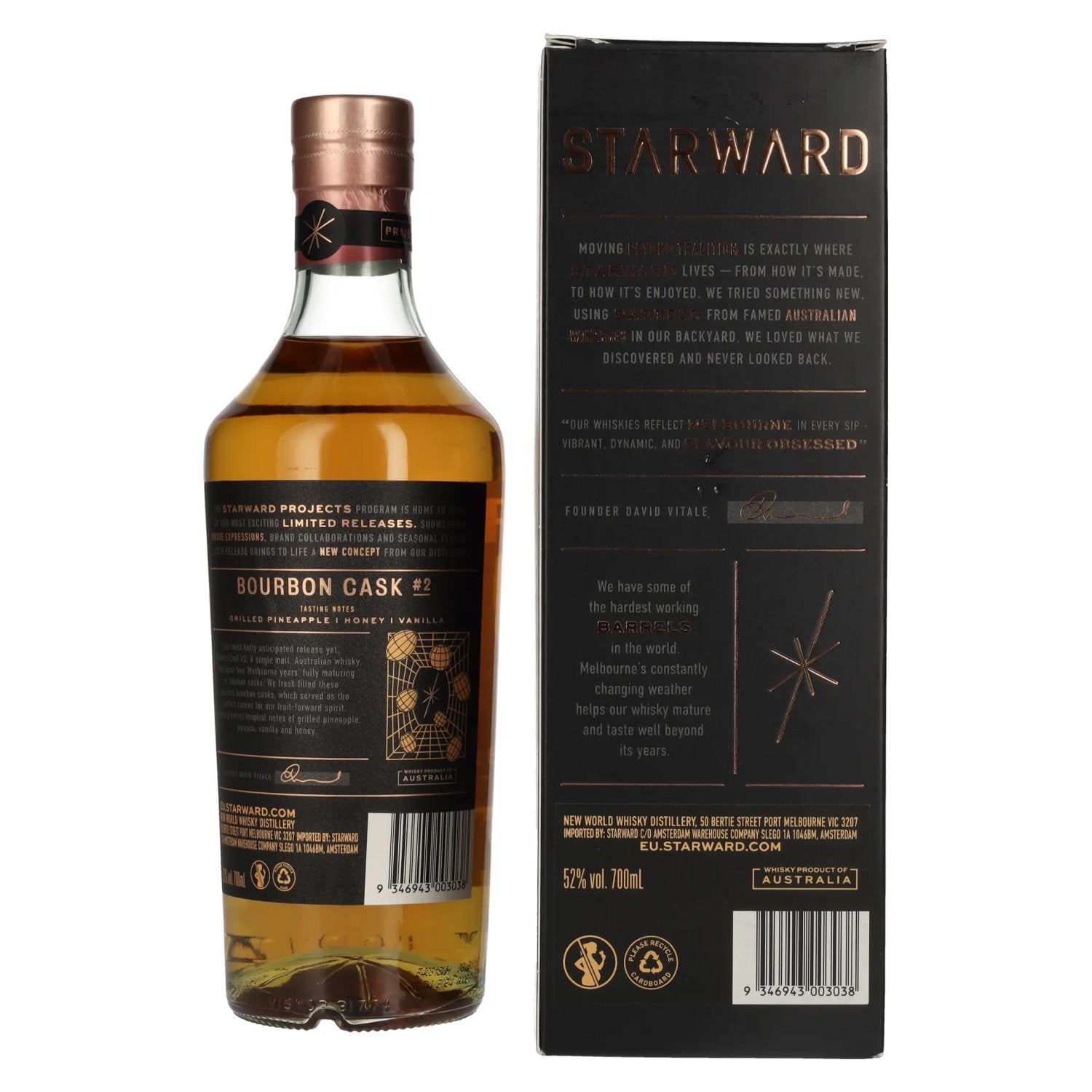 Starward BOURBON CASK Single Malt Australian Whisky # 2 52% Vol. 0,7l in Geschenkbox