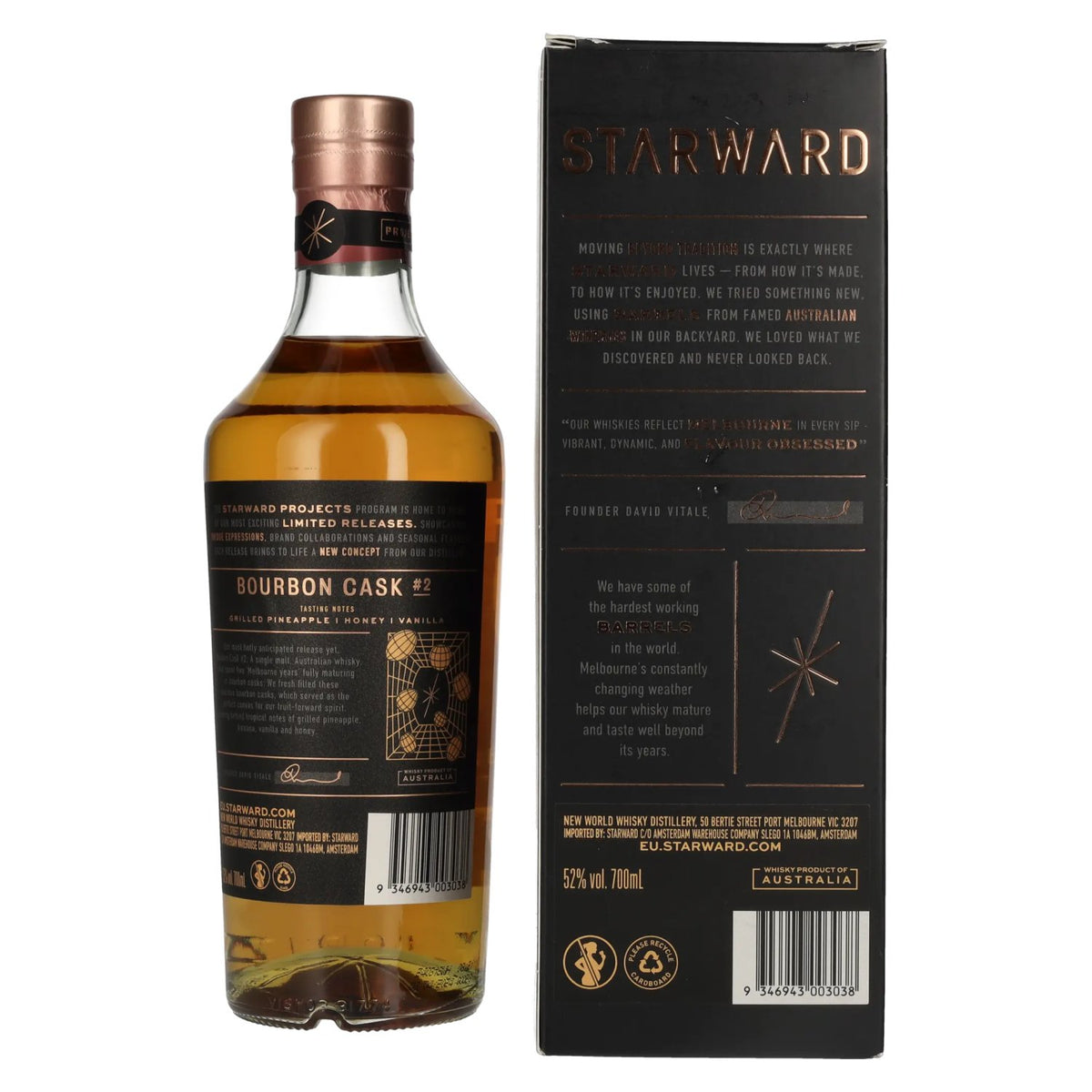 Starward BOURBON CASK Single Malt Australian Whisky #2 52% vol. 0.7l in a gift box