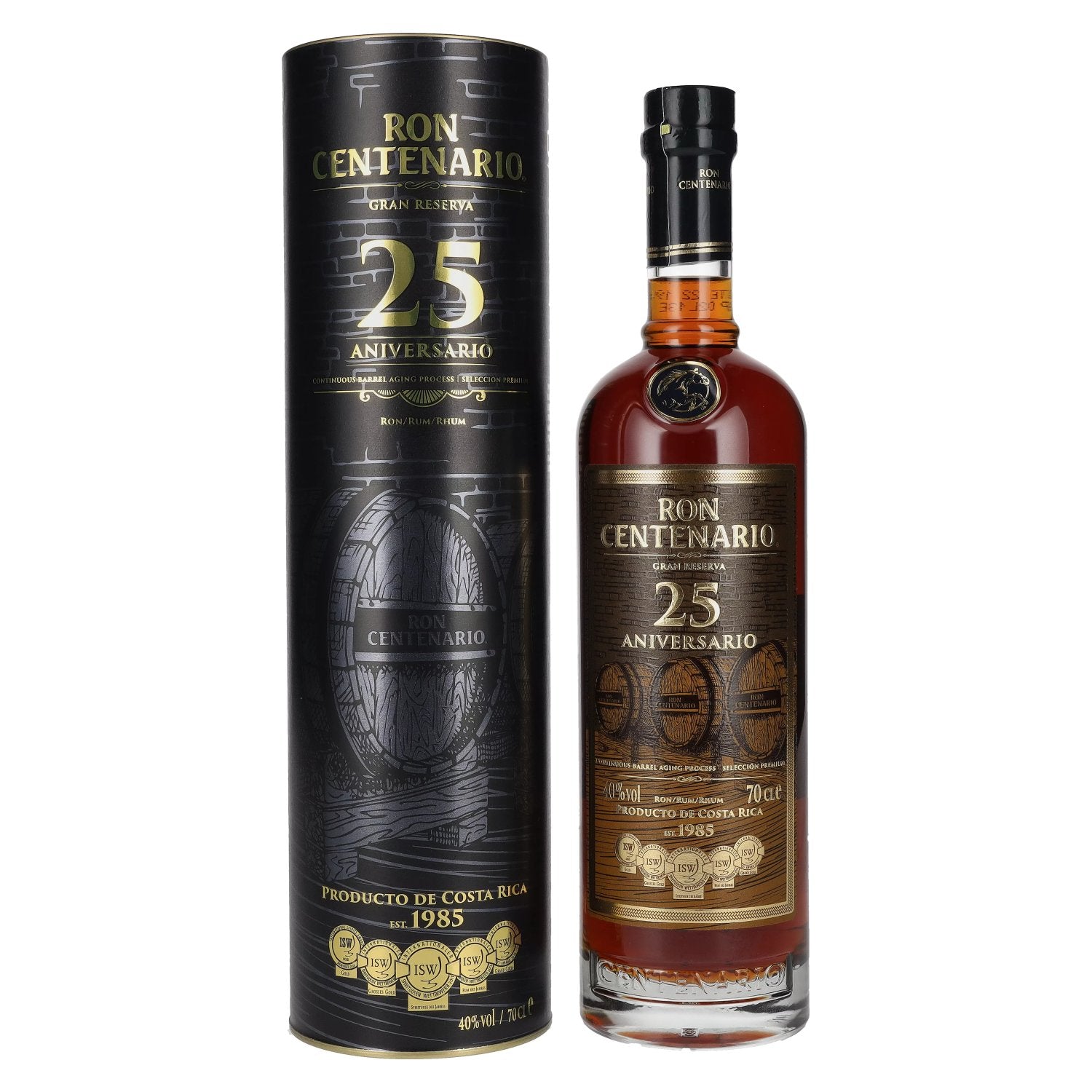Ron Centenario GRAN RESERVA 25th Anniversary Rum 40% Vol. 0.7l in gift box