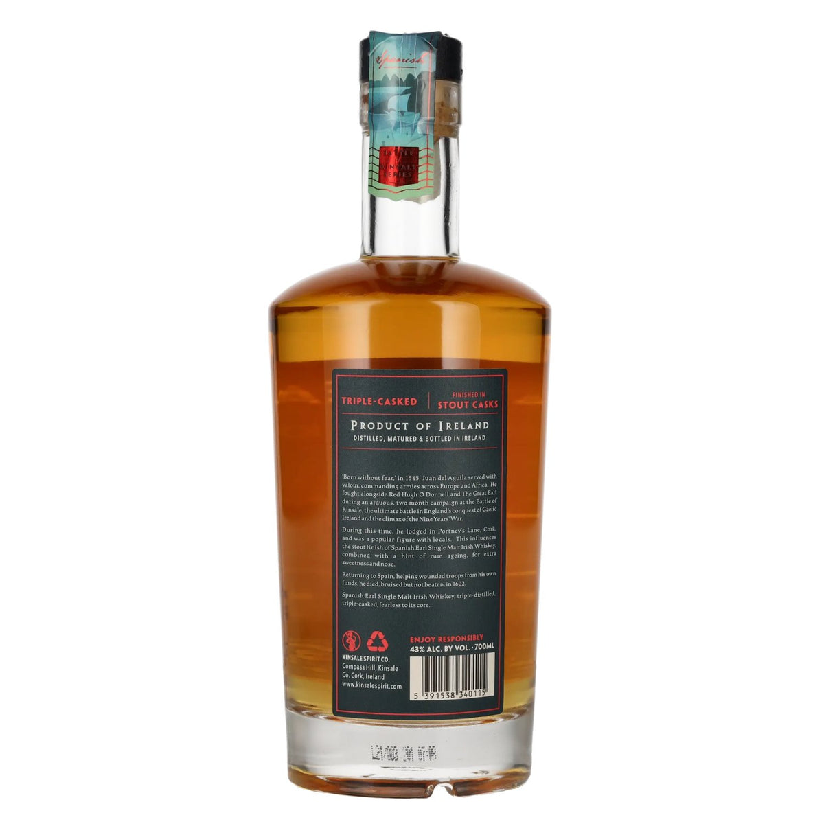 Kinsale SPANISH EARL Single Malt Irish Whisky 43% vol. 0.7l