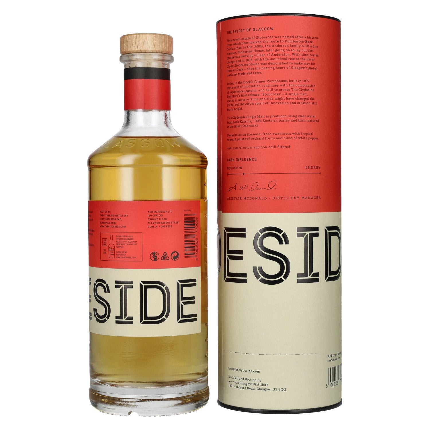 Clydeside STOBCROSS Lowland Single Malt 46% Vol. 0.7l in Gift Box