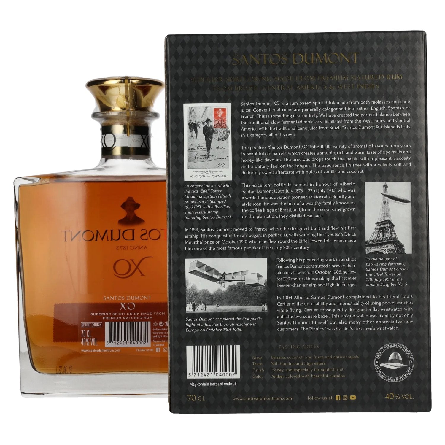 Santos Dumont XO Superior Spirit Drink 40% Vol. 0.7l in gift box