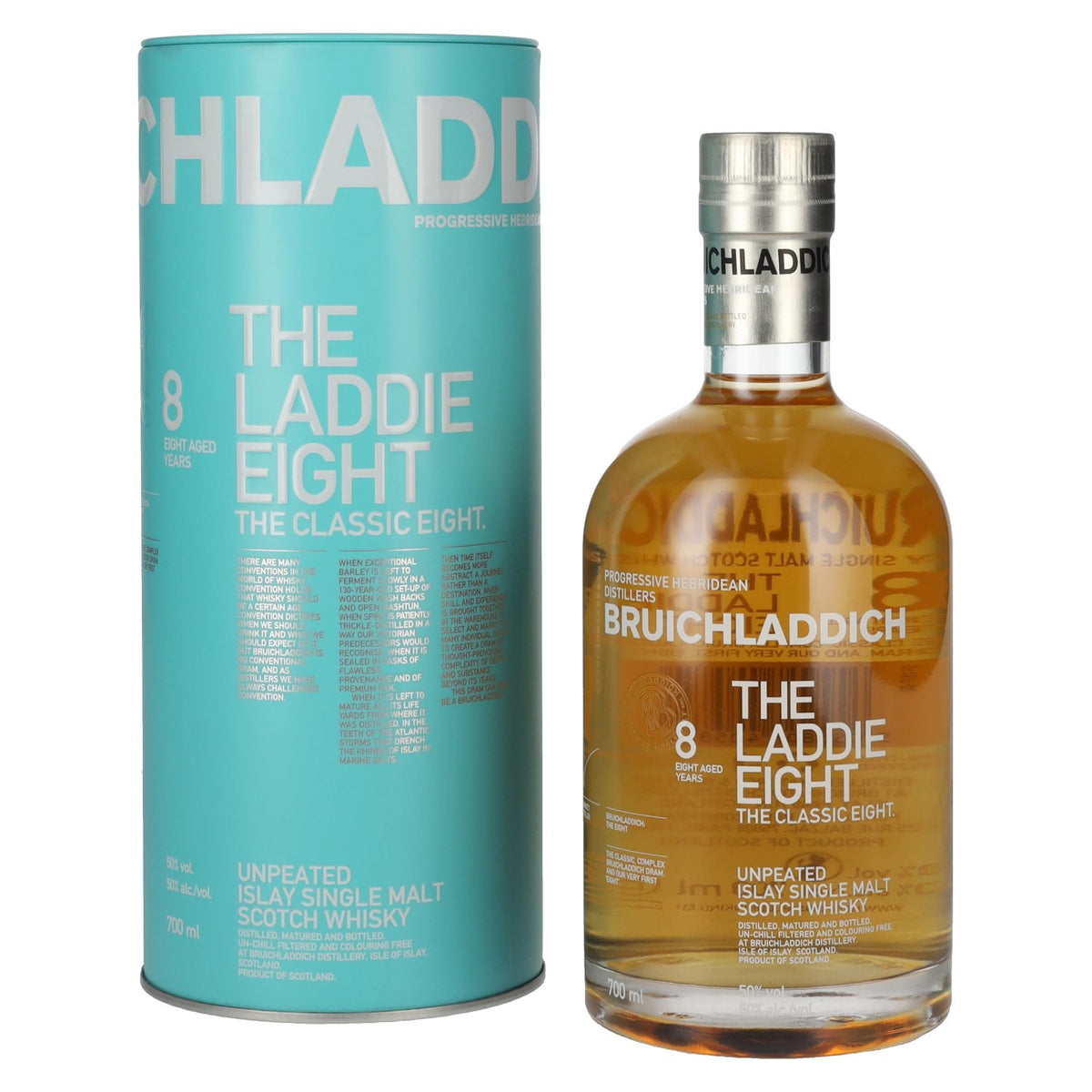 Bruichladdich THE LADDIE EIGHT 8 Years Old Unpeated 50% Vol. 0.7l in Tin Box