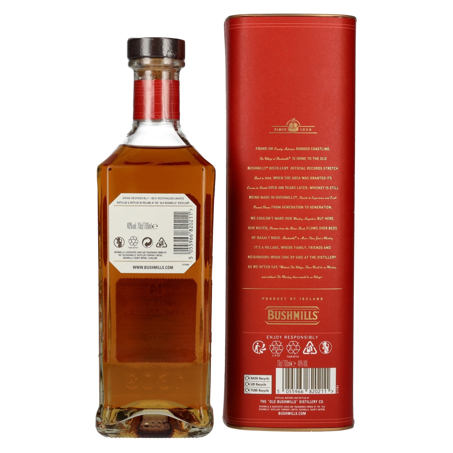 Bushmills 14 Years Old Single Malt Irish Whiskey MALAGA CASK Finish 40% Vol. 0,7l in Geschenkbox