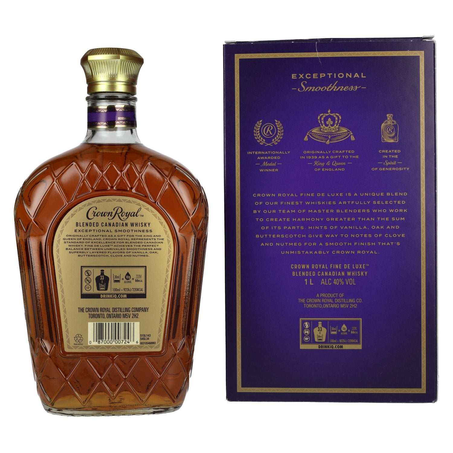 Crown Royal Fine De Luxe Blended Canadian Whisky 40% Vol. 1l in Geschenkbox