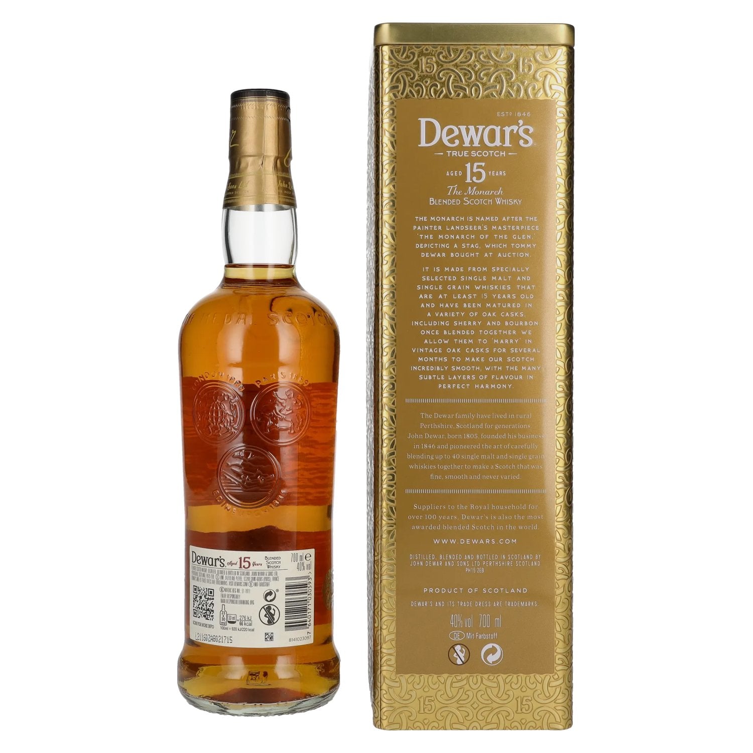 Dewar's 15 Years Old Blended Scotch Whisky 40% Vol. 0,7l in Tinbox