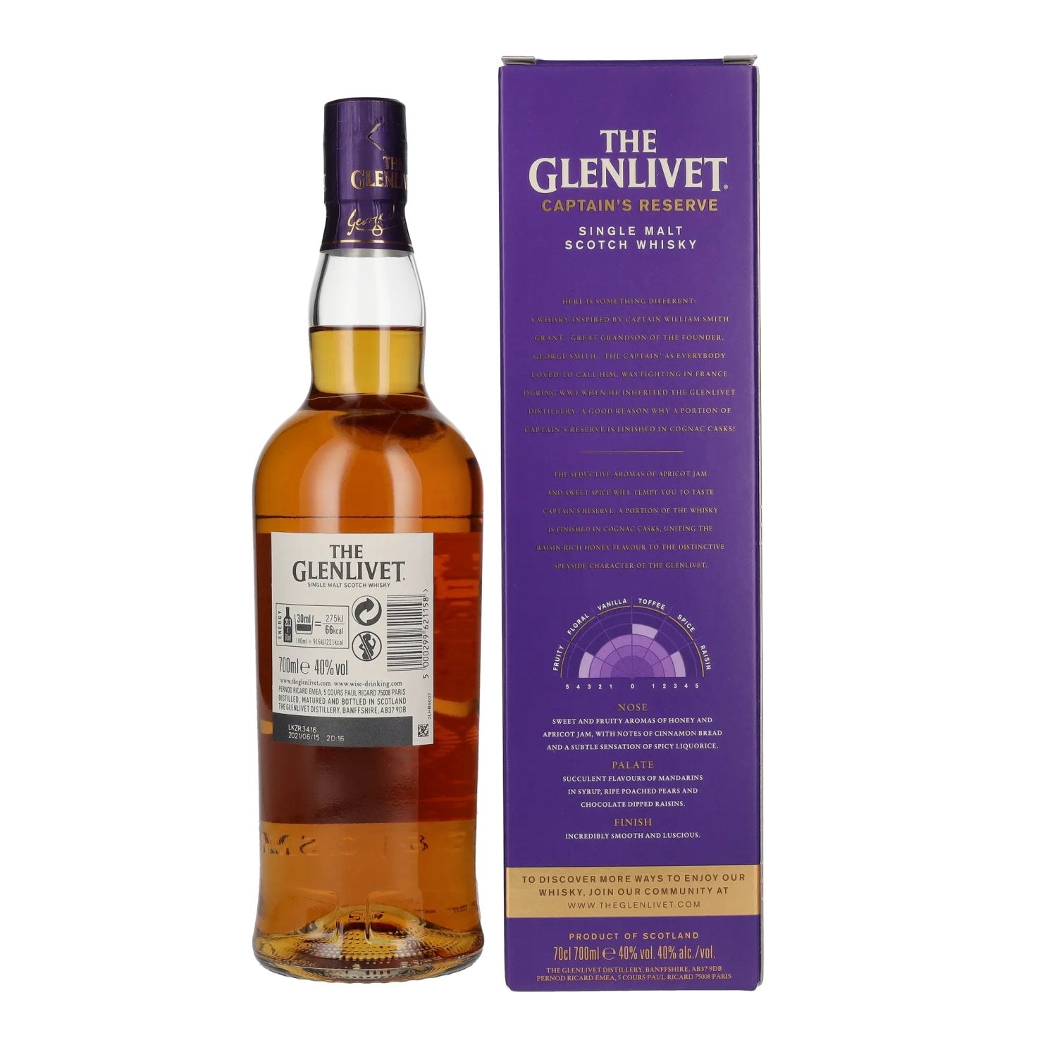 The Glenlivet CAPTAIN'S RESERVE Single Malt Scotch Whisky 40% Vol. 0.7l in Gift Box