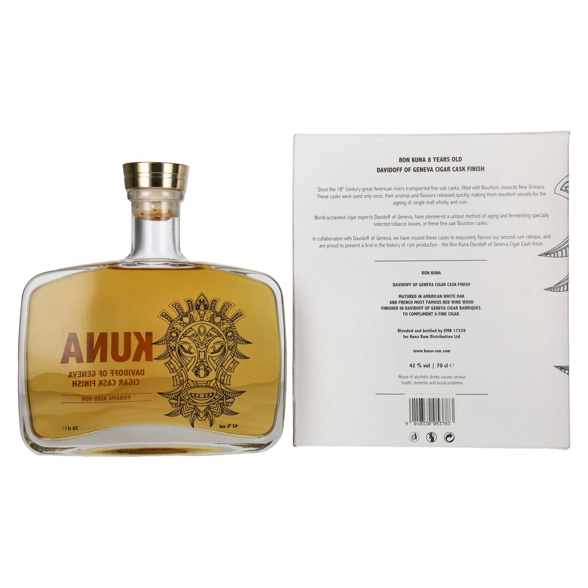 Kuna Panama Aged Ron Davidoff of Geneva Cigar Cask Finish 42% Vol. 0.7l in gift box