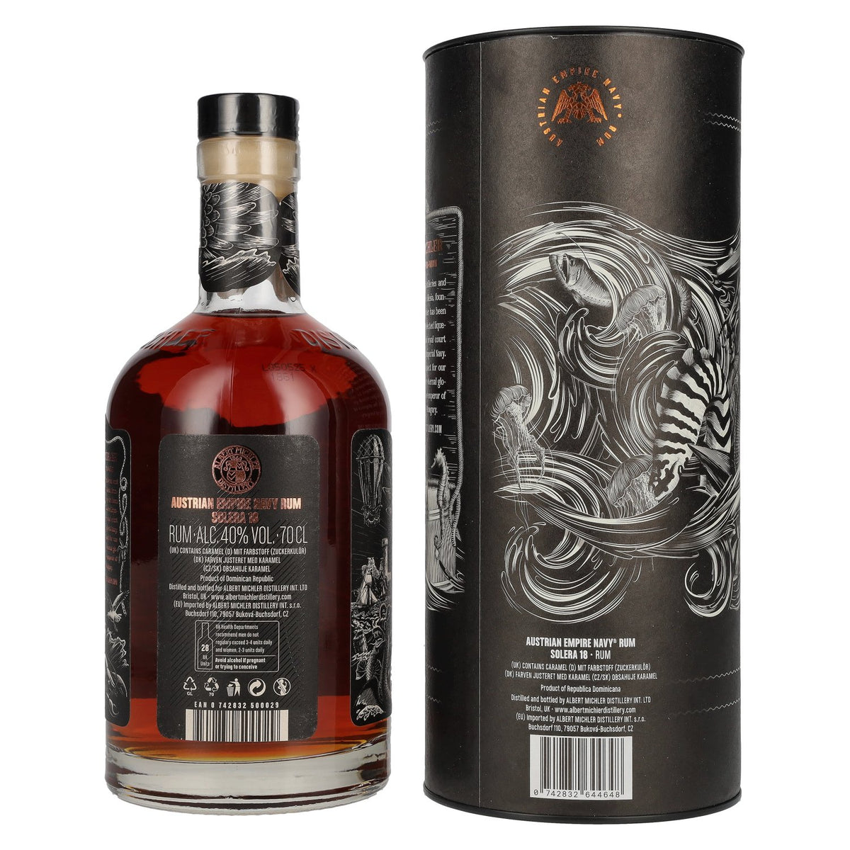 Austrian Empire Navy Rum 18 Solera Blended 40% vol. 0.7 l in a gift box