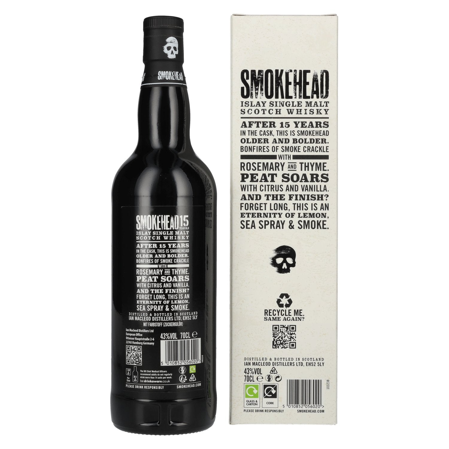 Smokehead 15 Years Old Islay Single Malt Whisky Limited Edition 43% Vol. 0,7l in Geschenkbox