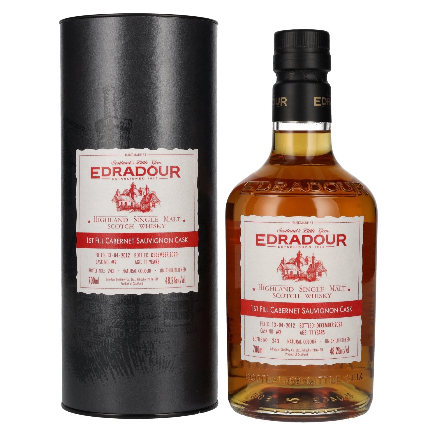 Edradour 11 Years Old ST. MICHAEL-EPPAN Cabernet Sauvignon Cask #2 2012 48.2% Vol. 0.7l in Gift Box