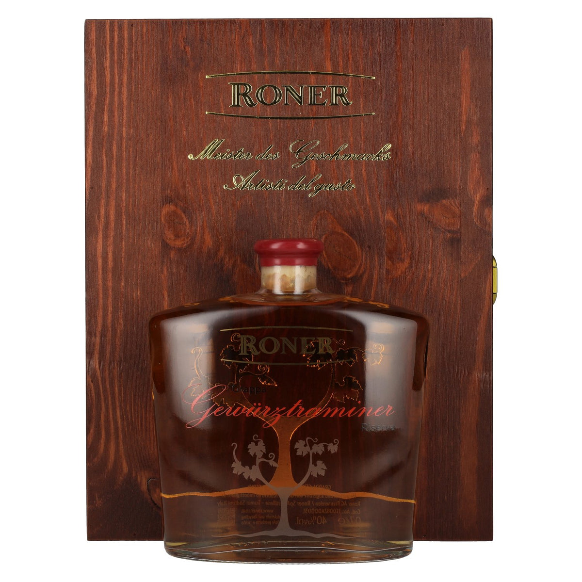 Roner Gewürztraminer Grappa Riserva 40% Vol. 0.7L in wooden box