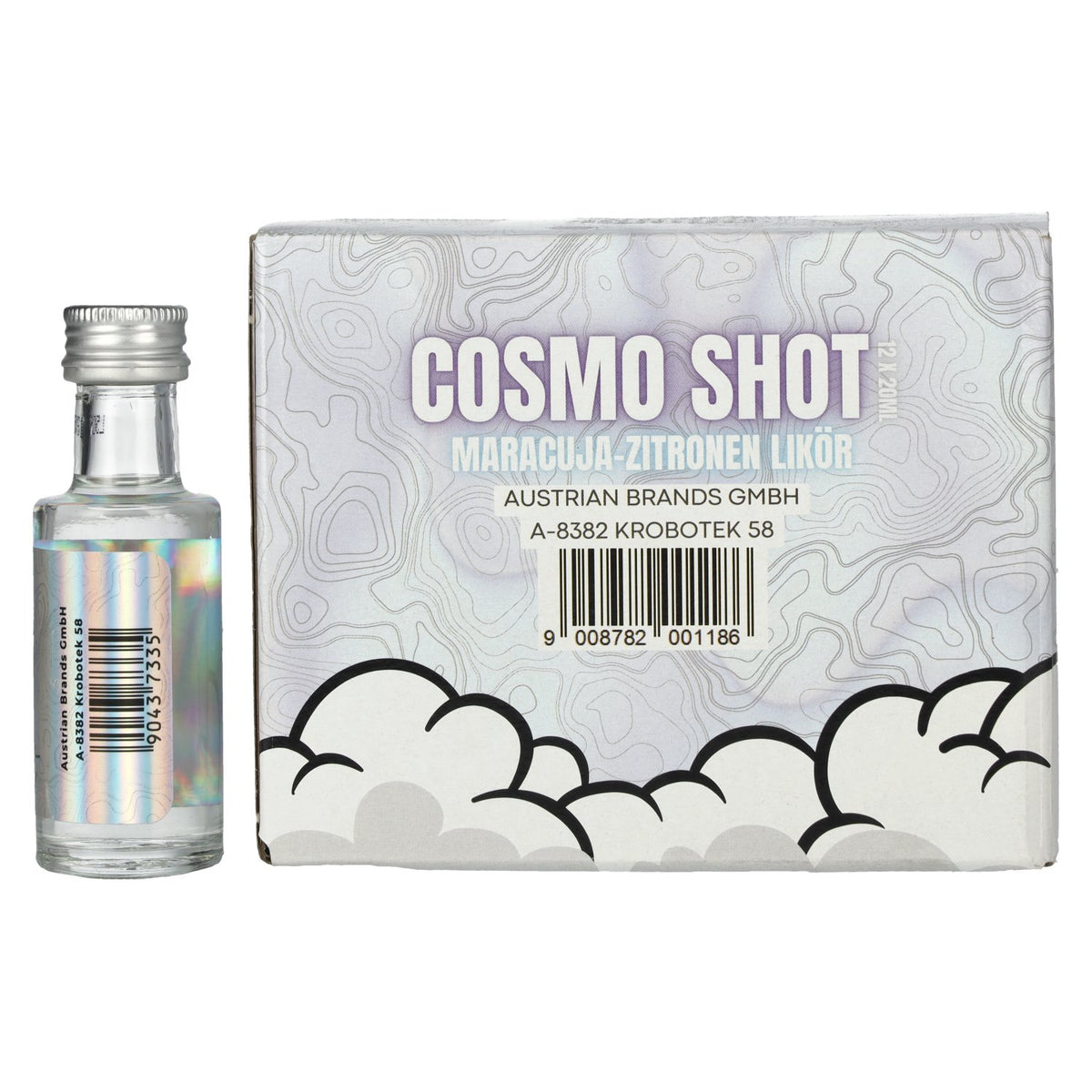 Cosmo Shot Maracuja-Zitronen Likör 17% Vol. 12x0,02l