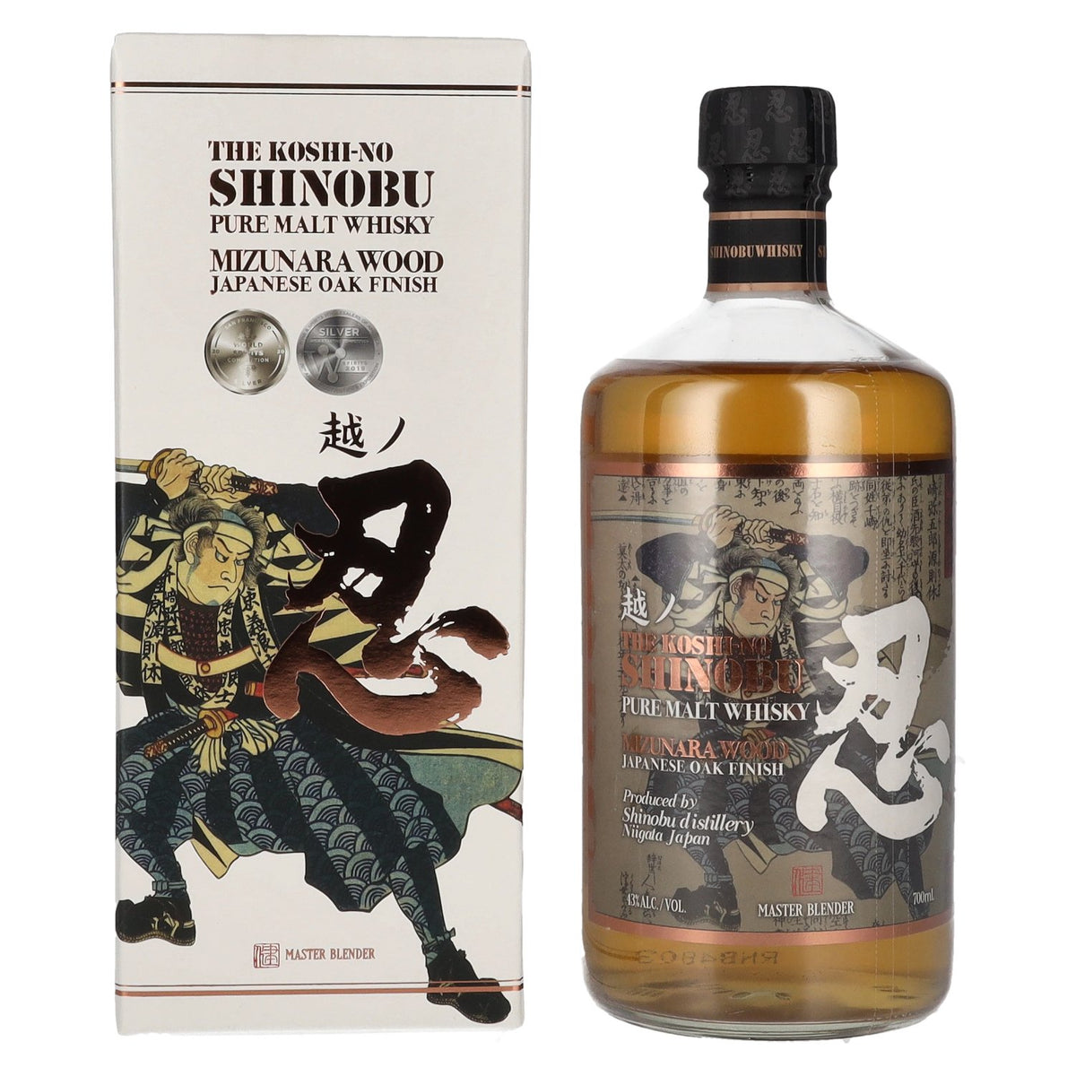 The Koshi-No Shinobu Pure Malt Whisky Mizunara Oak Finish 43% Vol. 0.7l in Gift Box