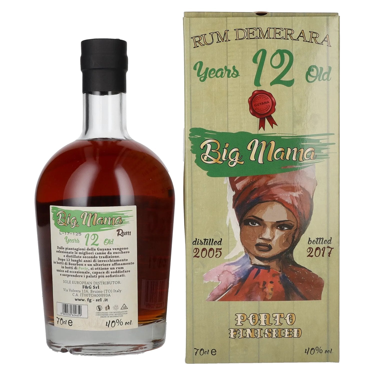Big Mama 12 Years Old Rum Demerara Porto Finished 40% Vol. 0,7l in Geschenkbox