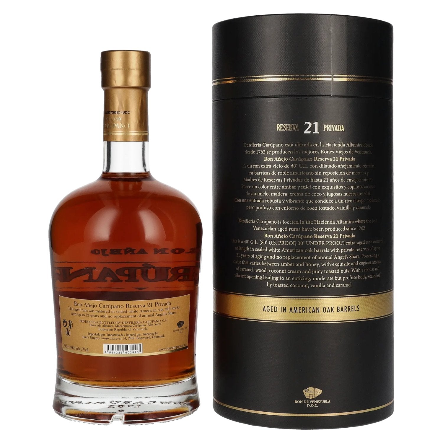 Ron Añejo Carúpano Reserva 21 Privada 40% Vol. 0,7l in Geschenkbox