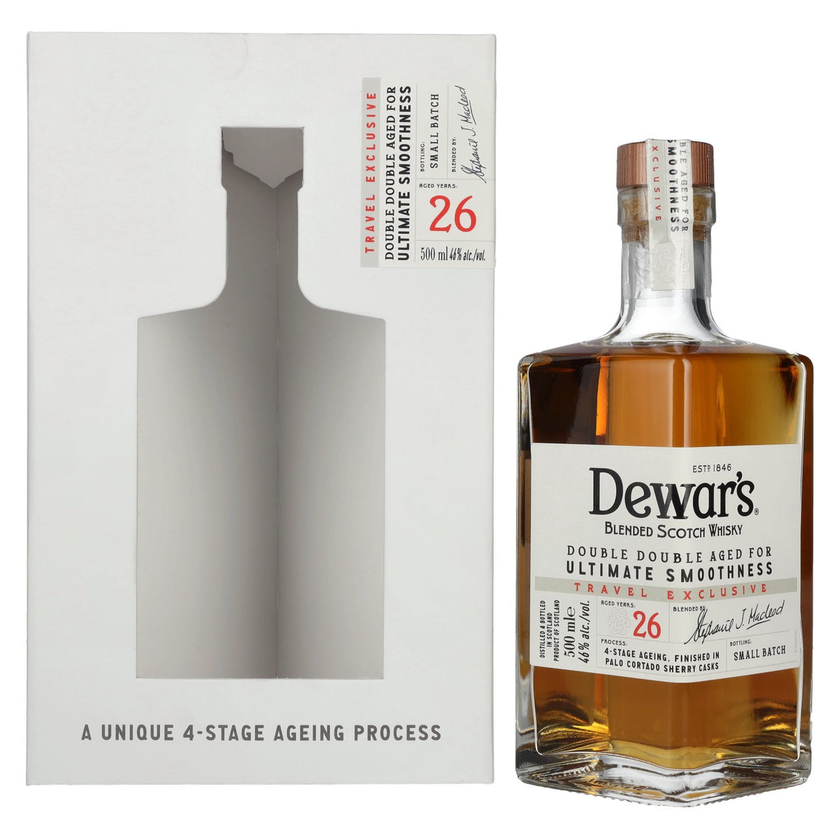 Dewar's 26 Years Old Double Double Aged Blended Scotch Whisky 46% Vol. 0.5l in Gift Box