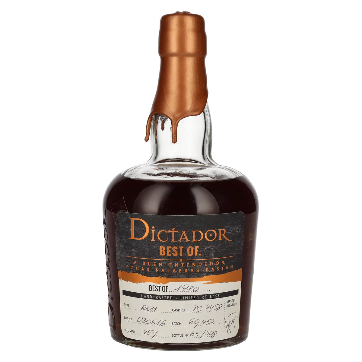Dictador BEST OF 1980 Colombian Rum 030616/PC4458 Limited Release 45% Vol. 0.7l