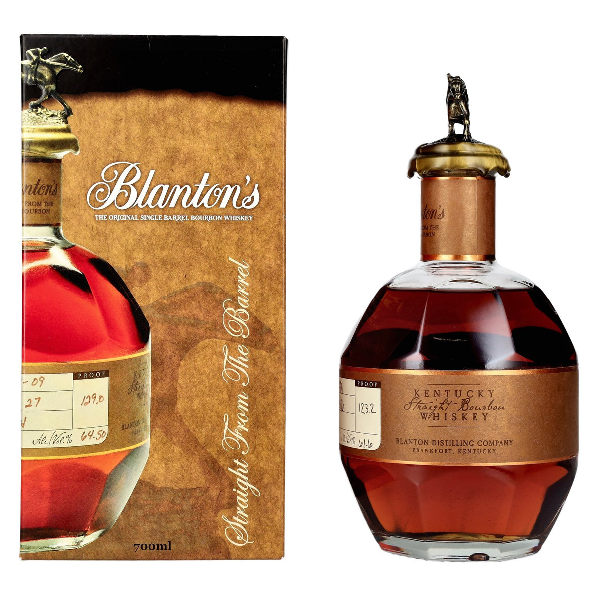 Blanton's STRAIGHT FROM THE BARREL BOURBON 61.6% ABV 0.7l in a gift box