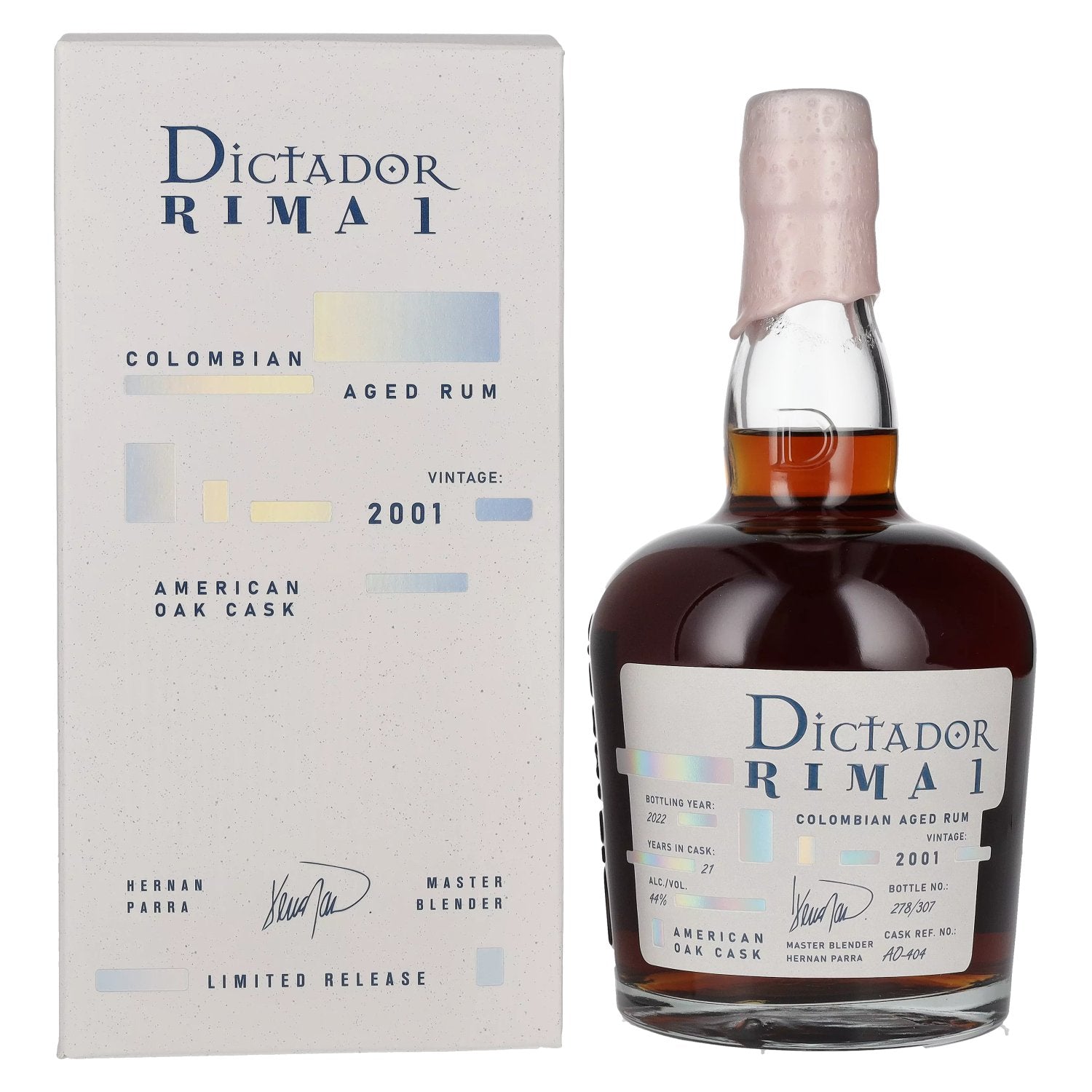 Dictador RIMA 1 21 Years Old AMERICAN OAK Cask Vintage 2001 44% Vol. 0.7l in Gift Box