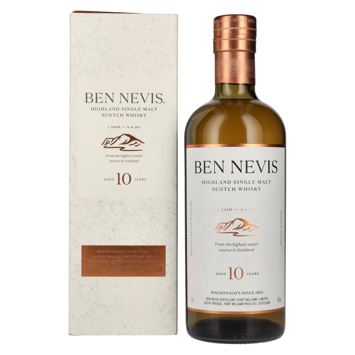 Ben Nevis 10 Years Old Single Highland Malt Scotch Whisky 46% Vol. 0.7L in gift box
