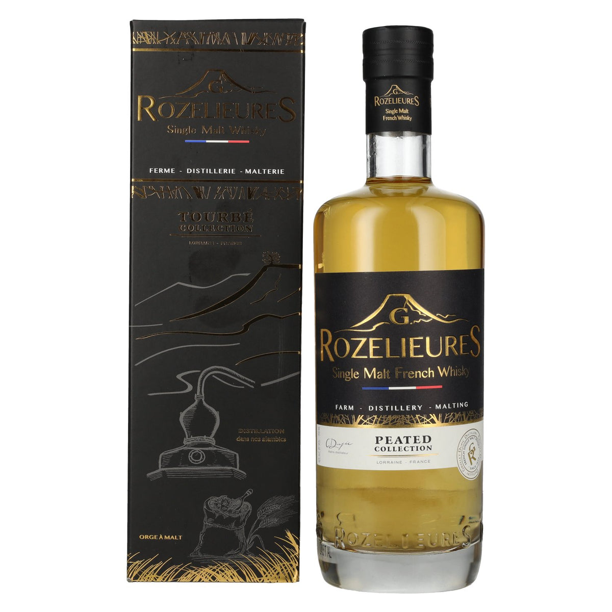 G. Rozelieures PEATED COLLECTION Single Malt Whisky 46% Vol. 0.7l in Gift Box