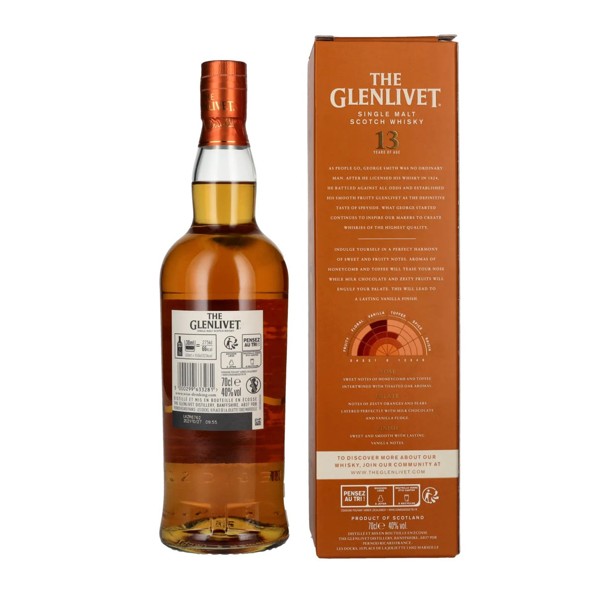 The Glenlivet 13 Years Old FIRST FILL AMERICAN OAK 40% Vol. 0.7L in gift box