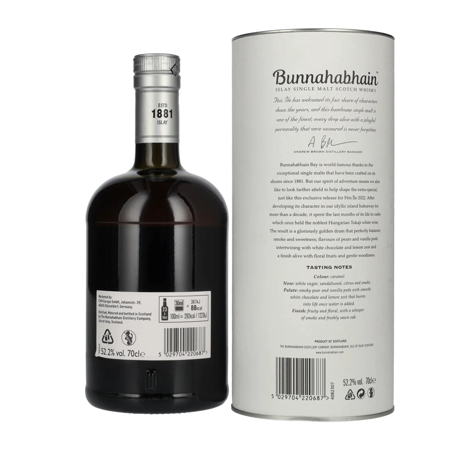 Bunnahabhain MÒINE TOKAJI CASK FINISH Limited Release Fèis Ìle 2022 52,2% Vol. 0,7l in Geschenkbox