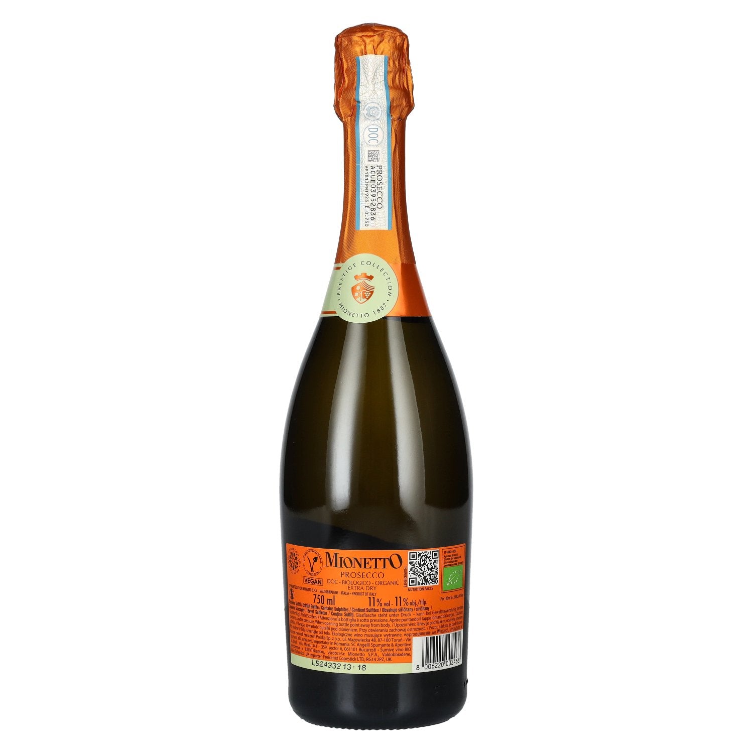 Mionetto Prosecco BIO Organic Extra Dry DOC 11% Vol. 0,75l