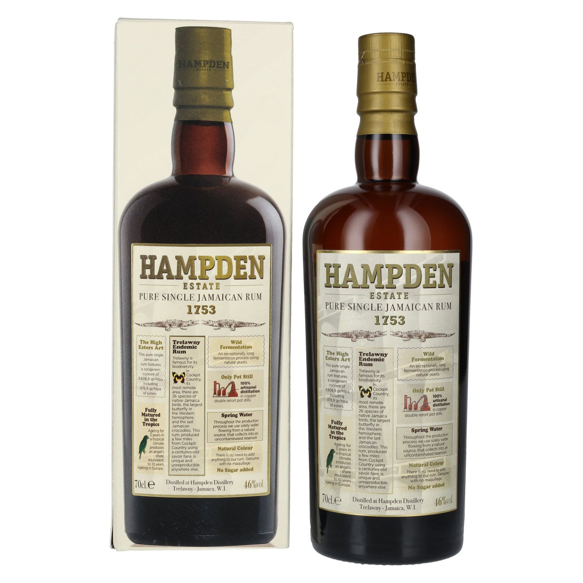 Hampden Estate 1753 3 Years Old Pure Single Jamaican Rum 46% Vol. 0.7l in Gift Box