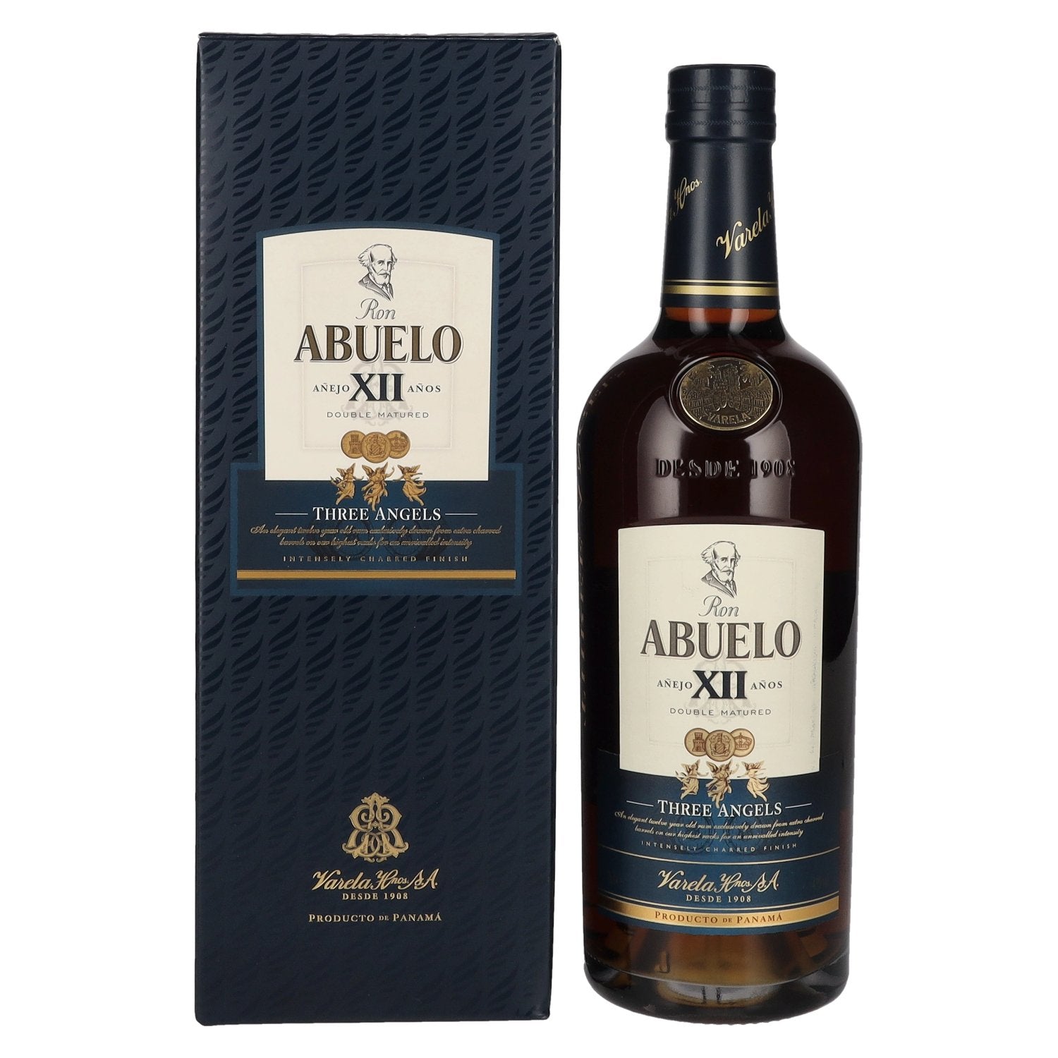 Ron Abuelo Añejo XII Años THREE ANGELS Double Matured 43% Vol. 0.7l in gift box
