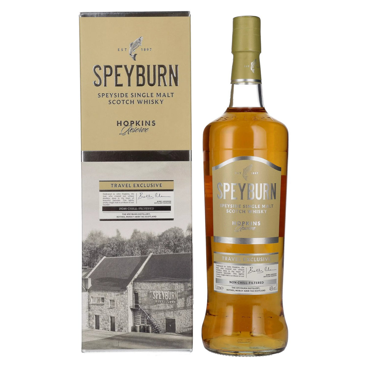 Speyburn HOPKINS RESERVE Speyside Single Malt TRAVEL EXCLUSIVE 46% Vol. 1l in gift box