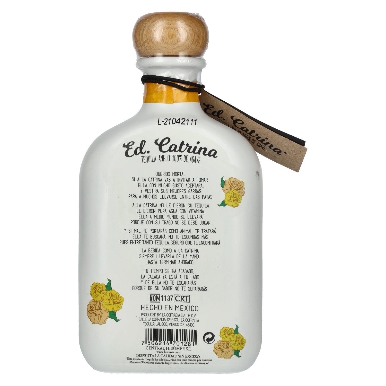 La Cofradia ED. CATRINA Tequila Añejo 100% de Agave 38% Vol. 0,7l