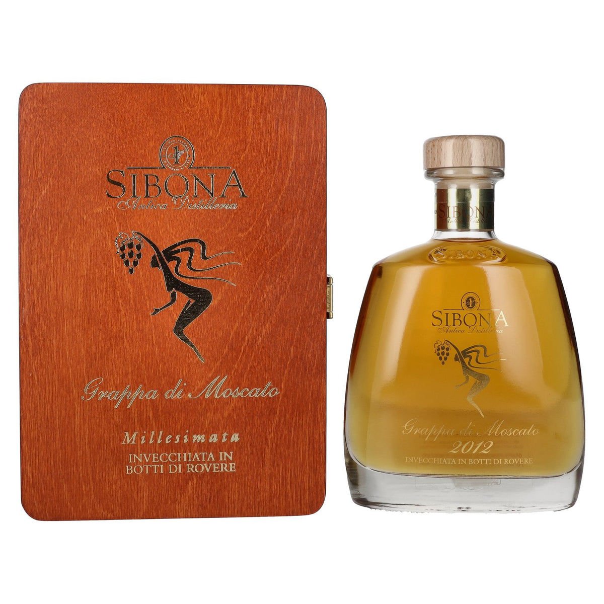 Sibona RISERVA SPECIALE Grappa di Moscato VINTAGE 2012 44% Vol. 0.7l in wooden box