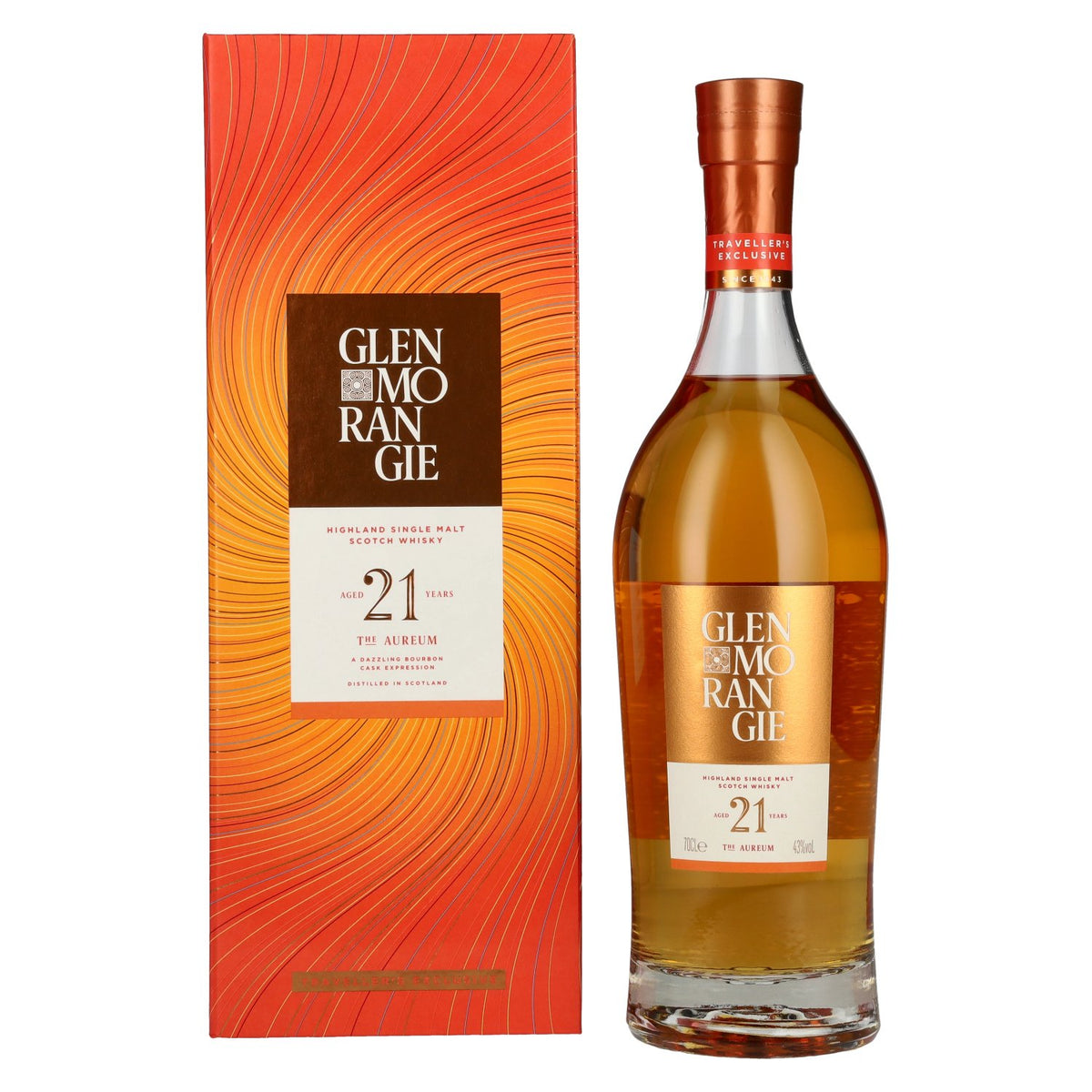 Glenmorangie AUREUM 21 Years Old Highland Single Malt Traveller's Exclusive 43% Vol. 0,7l in Geschenkbox