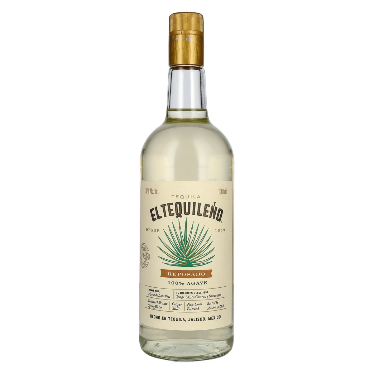 El Tequileño Reposado 100% Agave 38% Vol. 1l