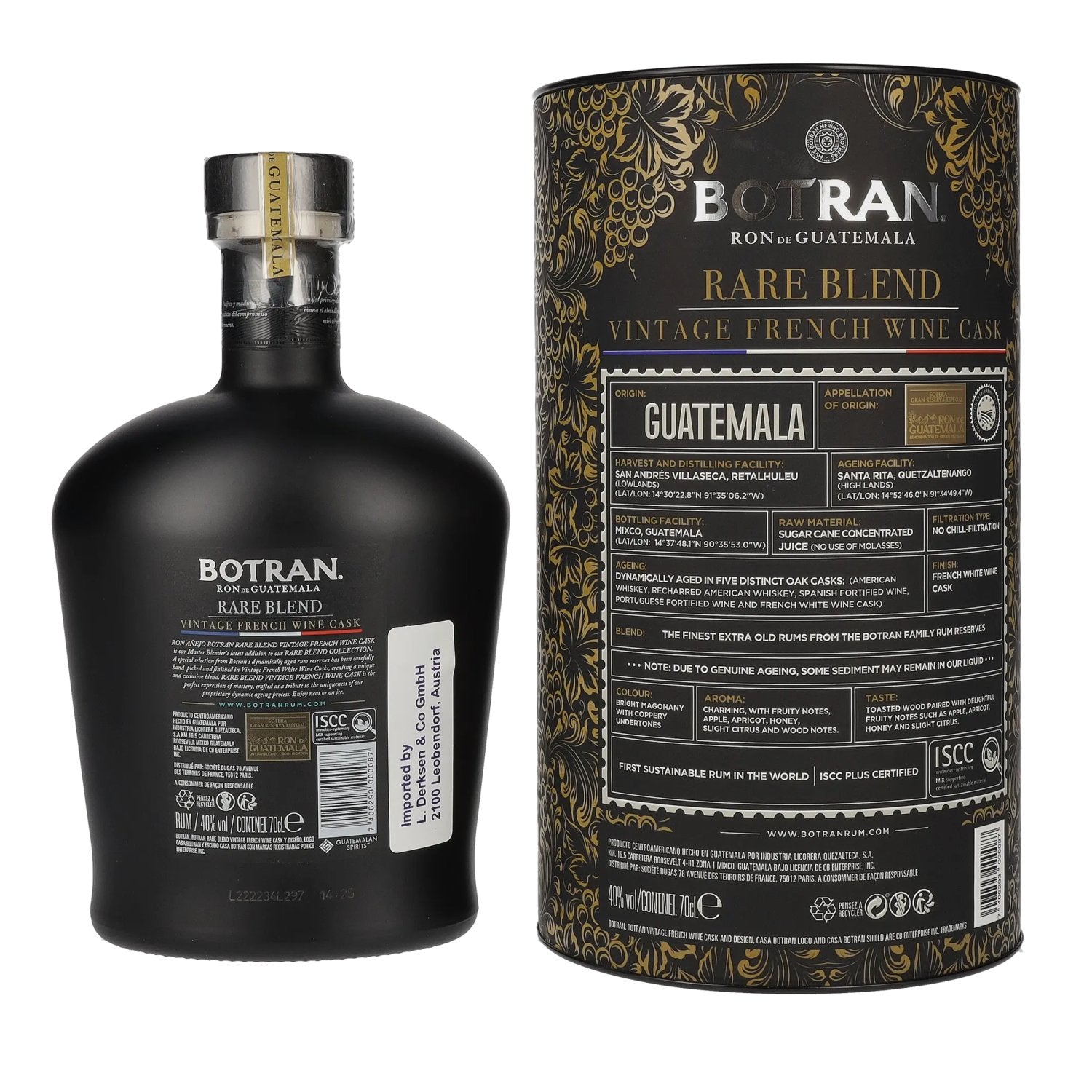 Botran Ron RARE BLEND Vintage French Wine Cask 40% Vol. 0,7l in Geschenkbox